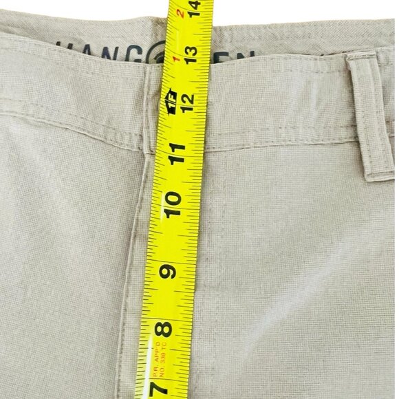 Hang Ten Men's Beige Shorts Size 40 Flat Front Zip Drawstring Waist Pockets - Picture 13 of 13
